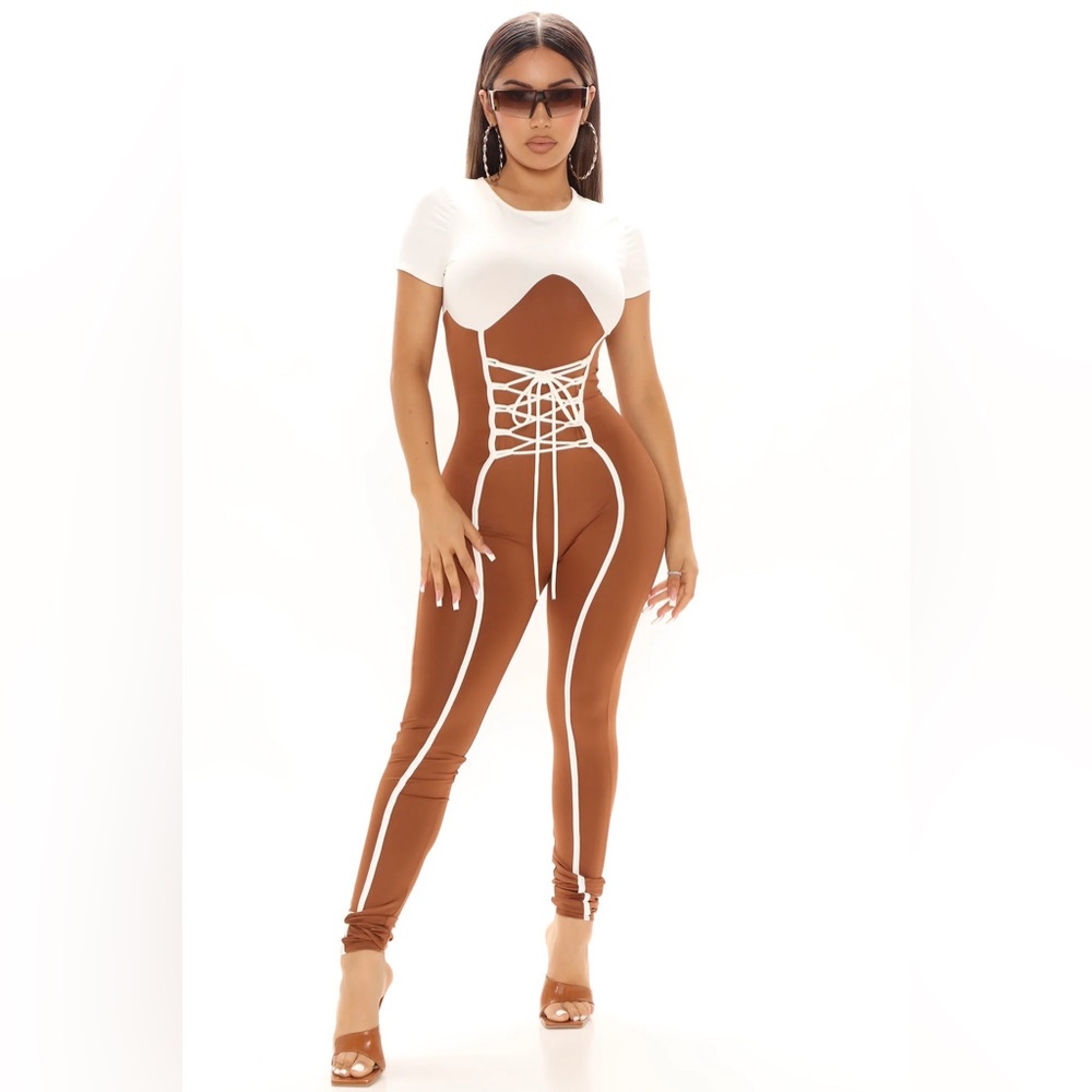 Both Ways Jumpsuit - Brown/combo